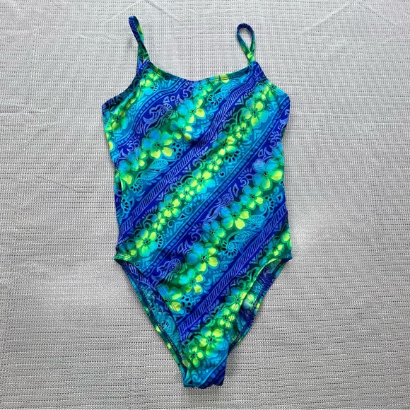 Beach Native Women’s 1 Piece Retro Flower Power Boho 1 Piece Swimsuit - Size 16 - Picture 1 of 7